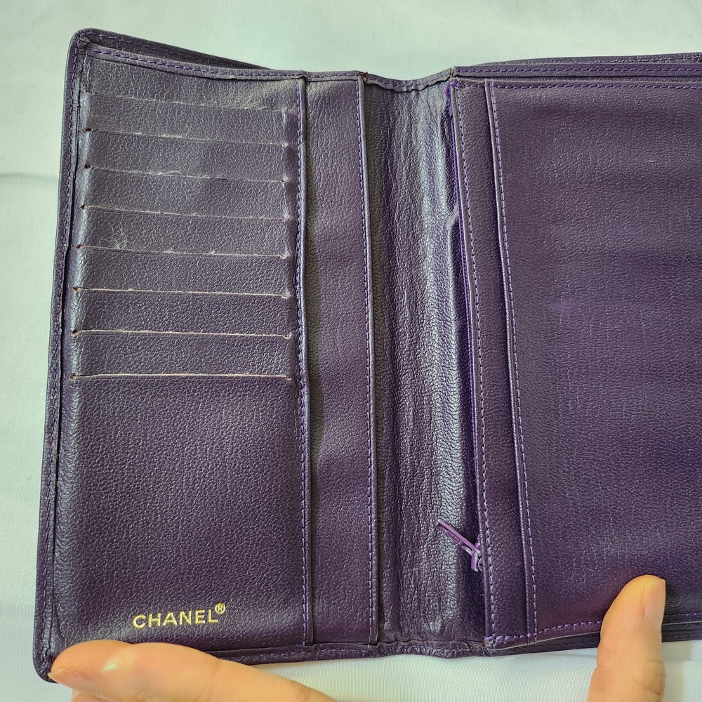 Chanel Purple Leather Wallet - Picture 3 of 5